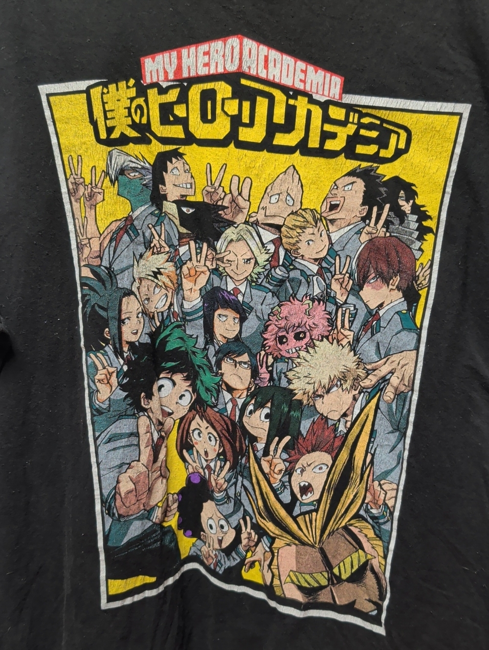 My Hero Academia Group Graphic Tee - Black with Yellow Panel
